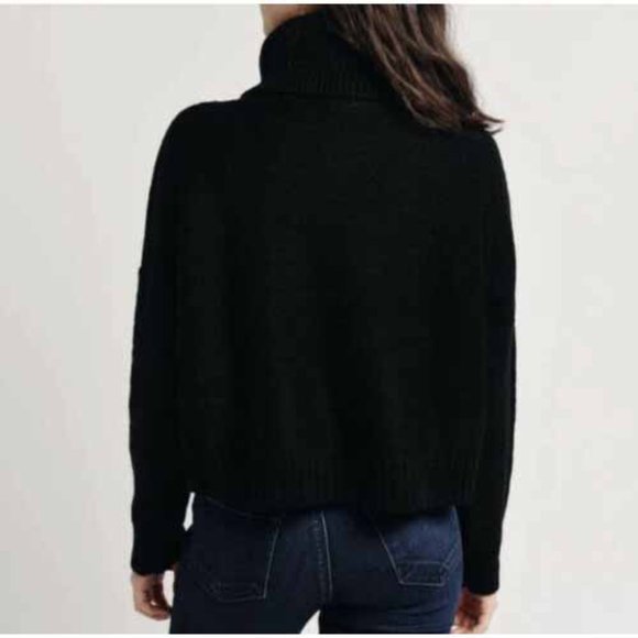Jack By BB Dakota Say Anything Cable Cowl Neck Sweater Black Size Small - Picture 2 of 6